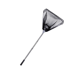 pitrice Fishing Landing Net With Collapsible Handle Durable Portable Floating Mesh Net Sturdy Stainless Steel Lightweight Black 3m