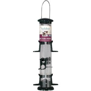 Woodlink Inch NATUBE12 Audubon Plastic 6 Port Seed Tube Feeder, Green, 15-I, Beige