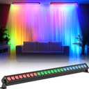 Led Stage Lights Bar,72W 24LEDs RGB Dj Strobe Party Lights Bar 3 in 1 Wall Washer Light Indoor with DMX Control AutoPlay Sound Activated Color Changing for Church Christmas Wedding Dance (1)