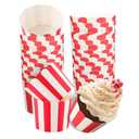 TRUSBER Cupcake Liners, 50PCS Nonstick Red and White Baking Cups Pastry Popcorn Muffin Wrapper Paper Cases Baking Cups,Great for Party Decoration, No Baking Tray Needed