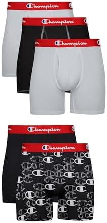Champion Men's Lightweight & Breathable Stretch Boxer Brief (Pack of 5), Medium