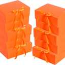10 Pack Gift Boxes with Ribbon 10x7.5x3.5 Inch - Cardstock Wedding Favor Boxes for Bridesmaid Proposals, Birthday & Holiday Gift Packaging (Orange)