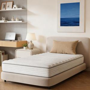 Novilla 8 Inch Twin Mattress, Hybrid Twin Size Mattresses with BioAir Comfort Foam for Pressure Relief, Medium Plush Colchones with Innerspring CertiPUR-US Certified Mattress in a Box