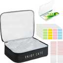 24 Slot Seed Storage Organizer Box with Insulated Bag with Dual Zipper Bag, Garden Seed Organize Sealed Bags and Label Stickers Saving Container Keeper Set for Garden Vegetable Flower Plants