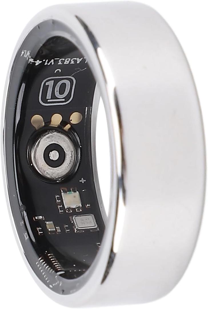 Vikye Smart Ring Health Tracker, IP68 Water Sleep Tracking Wearable Health Rings, Health Fitness Tracker Rings for Men Women, with APP, Silver (13#)