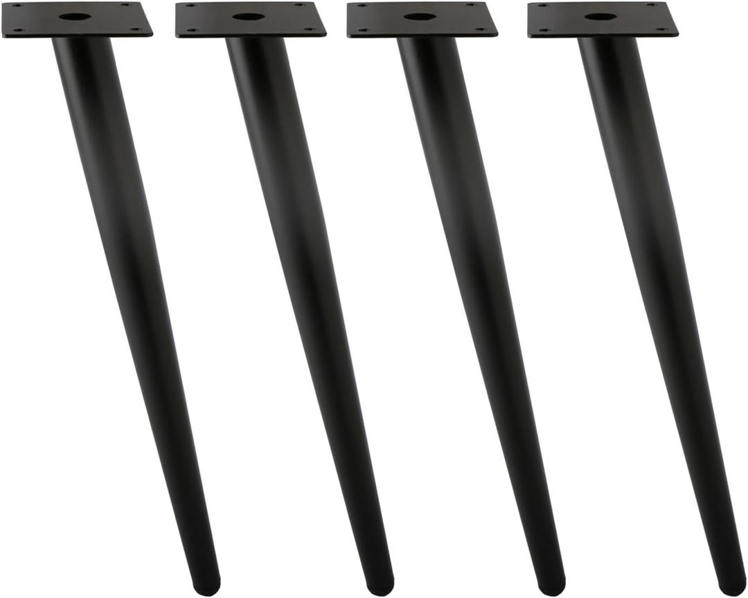 Oblique Furniture Leg 22 Inch, Slant Tapered Metal Coffee Table Legs 4pcs, Mid Century Modern Sofa Cabinet Feet Black for Home DIY Project