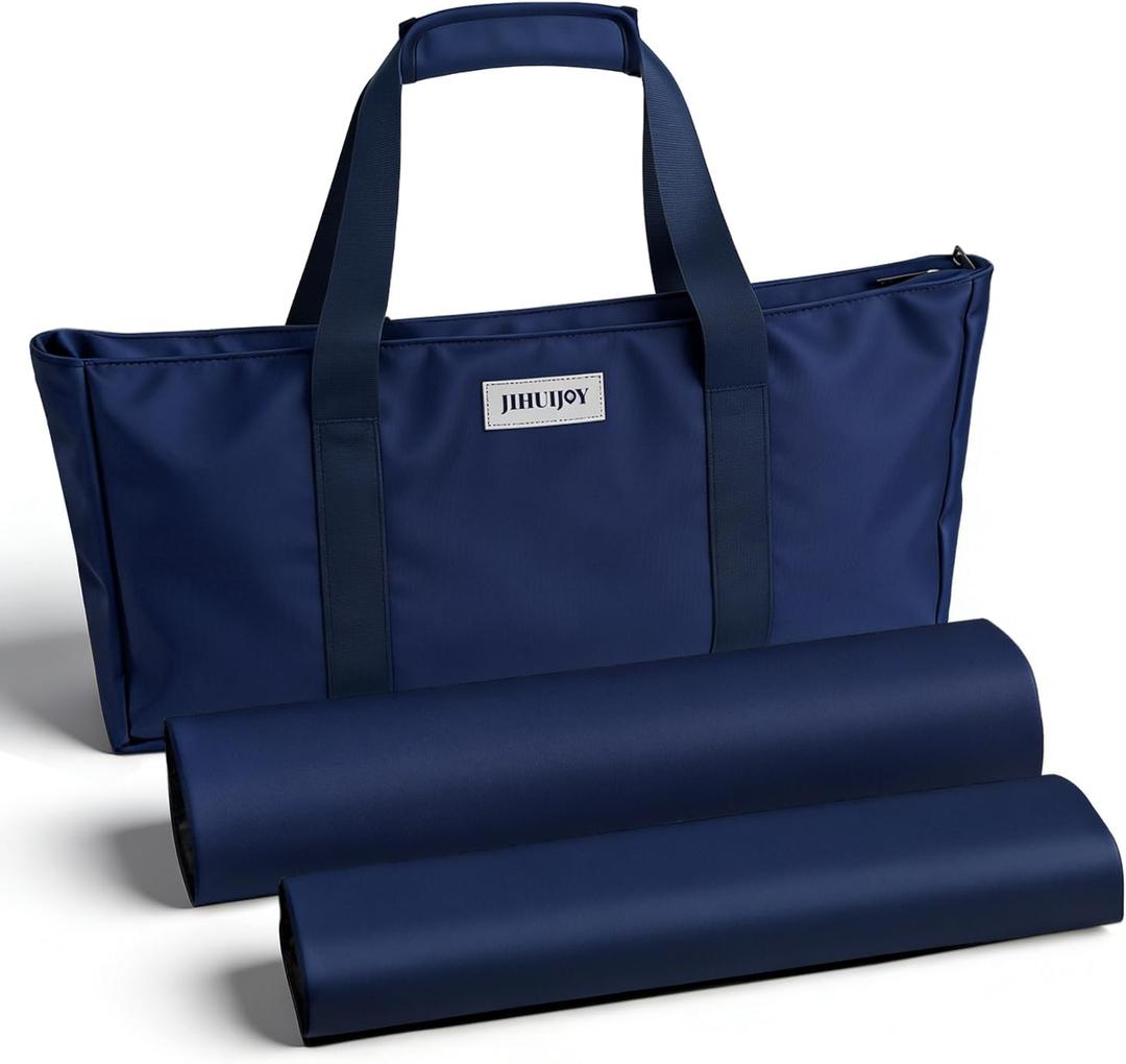 Empty Mahjong Bag, Blue Soft American Mahjong Bag with Two Wrappers (Case Only, Mahjong Tiles, Trays and Mah jong Racks/Pushers not Include)