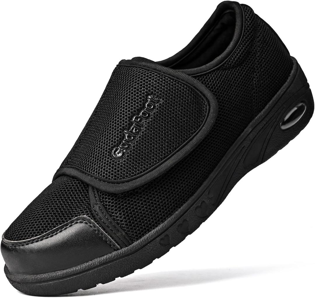 Women's Diabetic Shoes Easy Put on with Adjustable Lightweight for Edema Plantar Fasciitis Bunions Arthritis Neuropathy Wide Width Swollen Feet Bottom Fattening and Widening Elderly Shoes Black,11