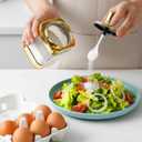 2 PCS Glass Condiment Containers Gold Spice Jars with Lids and Spoons Seasoning Pot Set Salt Box Sugar Dispenser for Kitchen Dining Room Counter Flour Sugar