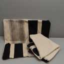 cygnus 24x24 Pillow Covers Set of 2 -Boho Rustic Farmhouse Decorative Throw Pillow Covers for Couch Sofa Bedroom Livingroom,Black Linen Patchwork Faux Leather Couch Covers,Black