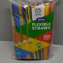 Comfy Package [300 Pack] 10.02" High Long Flexible Straws, Disposable Plastic Drinking Straws - Assorted Colors