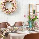 6 Ft Artificial Easter Garland Easter Pink Egg Flower Berry Garland Decorations Spring Flower Garlands with Pastel Eggs and Mixed Twigs for Fireplace Mantel Indoor Outdoor Home Party Door Wall Decor