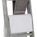 MyGift Large Whitewashed Wood Ladder Blanket Ladder, Farmhouse Style Wall Leaning Towel Rack with 5 Rungs (Graywashed)