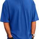 Runcati Mens Casual T-Shirts Short Sleeve Lightweight Oversized Summer Cotton Tee Beach Crew Neck Tops L