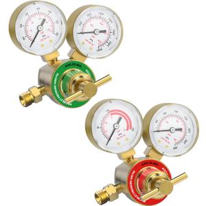 Oxygen Acetylene Regulator Set, CGA540 and CGA200 Inlet Connection 9/16"-18 (Type "B") Outlet Connection
