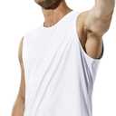 Haimont Men's Workout Tank Top Dry Fit UPF 50 Sleeveless Muscle Tee Shirts for Swim, Running, Hiking, Beach (X-Large, White)