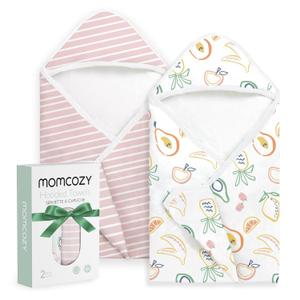 Momcozy Baby Towel with Hooded - Ultra Soft & Absorbent Large Bath Towel Set for Comfort & Gentle on Baby's Skin - Shower Gift & Bath Essential & Baby Registry Search for Newborn, Infant, Toddler, Kids, Size: Newborn Bath Towel ( 28 X 28 Inch )