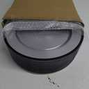 12 Inch Disposable Charger Plates, 50 Pack Plastic Clear Plates with Black Rim, Perfect Table Decor for Party, Wedding, Dinner