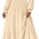 BTFBM Women Maxi Fall Dresses 2026 Long Sleeve Boho Dress (L)