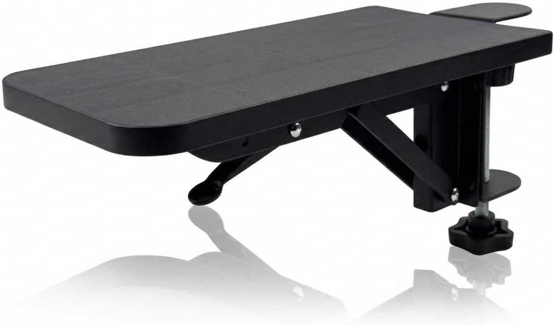Arm Rest for Desk Elbow Support Black 9.57 x 4.8 Inch,Foldable Computer Desk Armrest Extender Tray,Ergonomic Relieve Stress,Eliminate Pain,Reduce Office Occupational Chronic