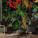 Jdayda Green Leaf Wallpaper Mural Tropical Botanical Leaves Wall Murals for Bedroom Living Room (Not Self-Adhesive)