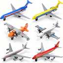 Toy Airplane 6 Pack, Diecast Airplane Toy for Boys Age 3 4-7 8-12, Alloy Planes Model/Glider Planes/Airlines Plane Toys for Kids Birthday Airforce Party Favors
