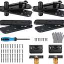 Stainless Steel Hidden Door Hinges, Swing Pivot Hinges, 360Rotation Secret Hidden Door Hardware, Hidden Bookcase Bookshelf Hardware (2pcs Black)
