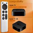 Replacement Remote Control for All Apple TVs: for Apple 4K/ Gen 1 2 3 4/ HD A2169 A1842 A1625 A1427 A1469 A1378 A1218 with TV Control Function