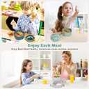 2 x Bento Box for Adults & Kids  Single Compartment Lunch Box,Food Container,BPA-Free,Microwave & Dishwasher Safe with Removable Divider,Utensils & Sauce Jar-Blue (Plastic Single Layer)