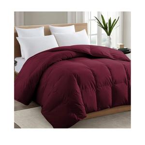 All Season Breathable Burgandy Comforter Soft 4D Spiral Fiber Quilted Down Alternative Duvet Insert with Corner Tabs Luxury Hotel Style (88"x88")