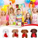 24 Pcs Valentine Mini Plush Dogs 5.5 inches Puppy Dog with Filled Heart Dogs Stuffed Animal Keychain Soft Toy Party Favor for Valentine Goodie Bag Birthday Party Gift, 4 Colors
