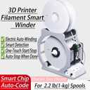 3D Filament Respooler, Electric Spool Winder & Automatic Filament Rewinder - Smart Start & Stop, Adjustable Tension, Industrial Filament Recycler for PLA/PETG/ABS/TPU 3D Printing (Gray)