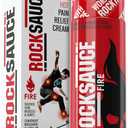 RockSauce Fire, 3 oz Roll-On - Easy to use Pain Relief Cream - Capsaicin & Menthol Formula Relieves Muscle & Joint Pain - Works w/ RockTape - No-Mess Applicator - Dye-Free, Won't Stain Clothes