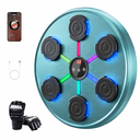 Second Generation Music Boxing Machine with Boxing Gloves, Boxing Machine Wall Mounted Music, Smart Bluetooth Music Boxing Trainer with Gloves, Music Boxing Machine for Adults, Indoor and Gym Blue