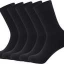 SERISIMPLE Thin Viscose Bamboo Dress Men Sock Soft Crew Anti Odor Lightweight Sock Breathable Comfort Cool Sock 5 Pairs L
