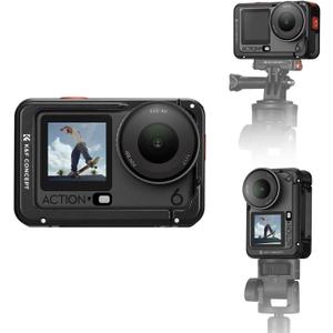 K&F CONCEPT Aluminum Alloy Camera Cage Compatible with DJI Osmo Action 6 Camera Accessories, Protective Cage Expansion Frame Case with Cold Shoe Mount | 1/4" Screw Adapter for Tripod, Selfie Stick