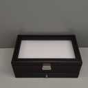 Jenseits Watch Box for Mens Jewelry Box, 6 Slot Watch Case & 3 Slot Sunglasses Organizer, Lockable PU Leather Jewelry Organizer Watch Display Storage W/Drawer For Rings Bracelets, Gift for Men Women