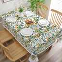 2 x Spring Tablecloth 60x84 Inch Rectangle - Lemon Hummingbird Spring Decorations for Home - French Country Farmhouse Floral Table Cloth Rectangle for Party, Home