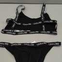 Women's Sexy Sports Bra Panties Letter Tape Cross Bra Seamless High Stretch Panty Female Underwear Fashion Activewea, L