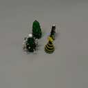 HDCRYSTALGIFTS Set 4 Blown Glass Christmas Tree Figurine Collectible 2.5'' Art Glass Statue Holiday Decoration Sculpture Festival Gifts Home Arts