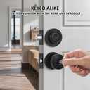 Cielsa Dawn Matte Black Door Knob and Deadbolt Set,Single Cylinder Deadbolt Lock and Door Knob with Lock, Keyed Alike Door Locks for Front Door