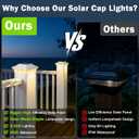 Brightever 3.5x3.5 4x4 Solar Post Cap Lights Outdoor, 12-Pack Solar Fence Post Lights for Wooden/Vinyl Posts, 2 Modes (Warm/Cool White), Solar Powered Waterproof Deck Post Lights for Patio, White