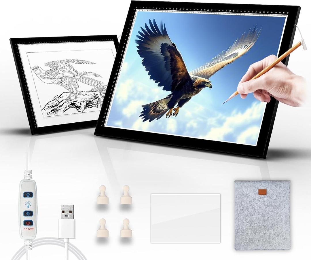 ColorWeaveArt A2 led lightbox,10 Levels Dimming Light Table,Diamond Art Drawing Board Painting Tools,Sketch Projector Bright Tracing Pad,Diamond Art Kits for Adults & Kids,Smart Sketcher