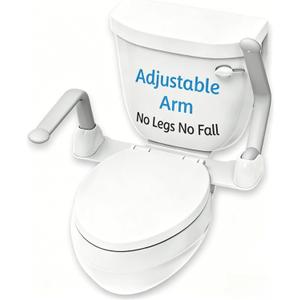 Toilet Safety Rails for Seniors, Adjustable Armrest, Space Saving, Stylish and Durable, Anti Slip and Anti Fall, Suitable for Elderly, Disabled, Pregnant Women with Armrest Toilet Safety Rail