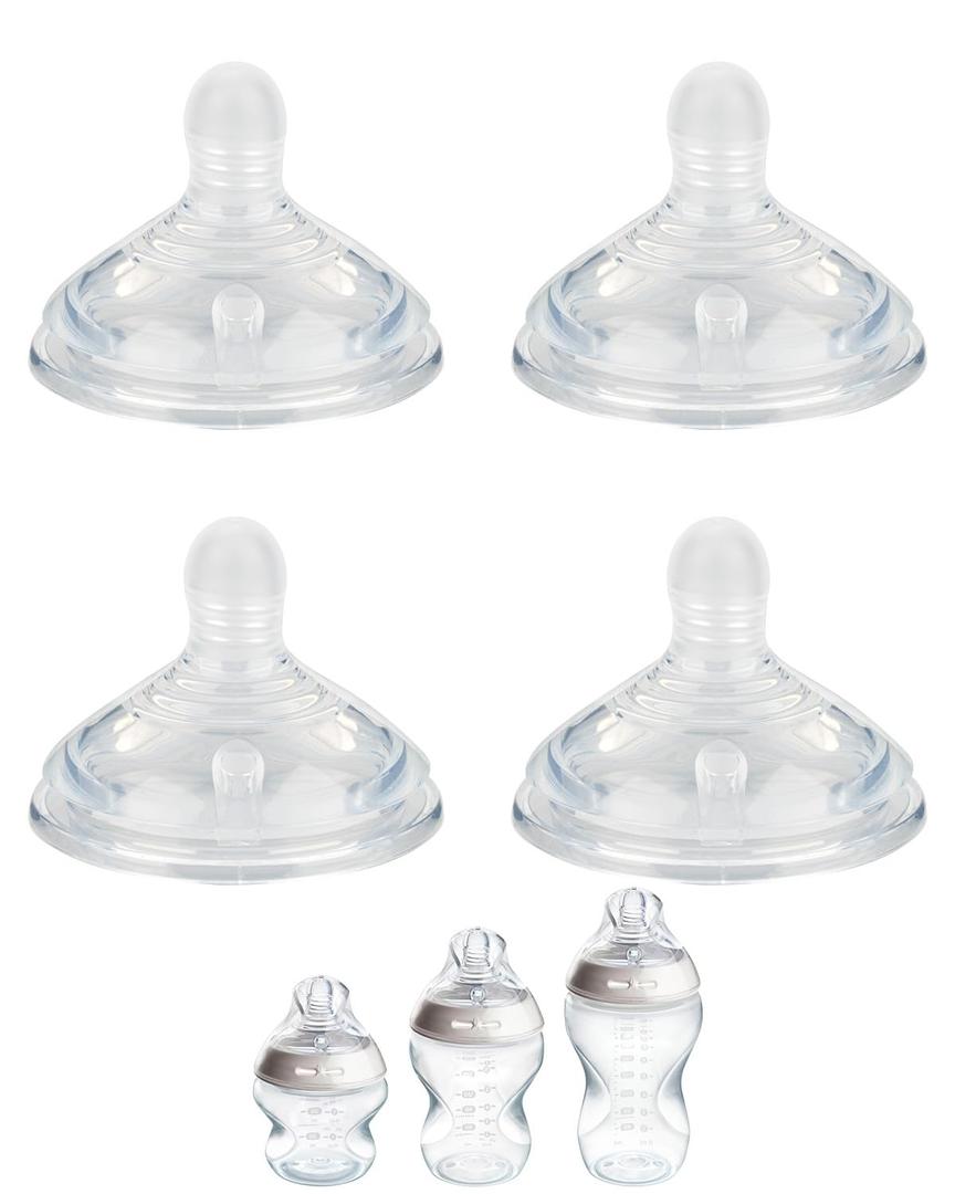 Silicone Nipple (L) for Tommee Tippee Natural Start Anti-Colic Baby Bottles, Fast Flow, 6m+, 4 Count