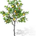 Daifunli 1 Pack Artificial Lemon Tree with Realistic Leaves and Natural Trunk Faux Tree with Silk Leaves for Porch Home Office Farmhouse Indoor Outdoor Housewarming Gift