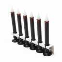 Black Taper Candles Flickering, Pack of 6 