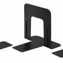 Business Source Heavy-Gauge Steel Bookends - 5.3" Height x 5" Width x 4.8" Depth - Black - 3 Pack