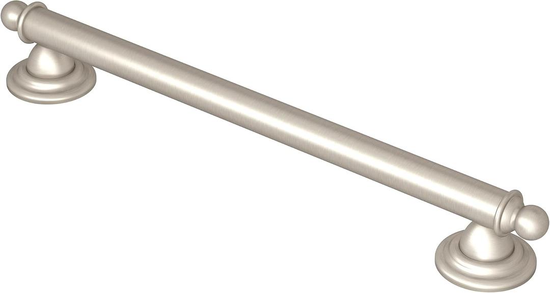 Moen YG2218BN Bathroom Safety 18-Inch Stainless Steel Traditional Bathroom Grab Bar, Brushed Nickel