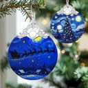 Starry Night Christmas Ornaments  Christmas Decoration, Holiday Decor, Xmas Stocking Stuffers, Gift Idea, Gifts for Art Lover, Coworker, Friend, and Family - Santa's Sleigh (Reindeer)